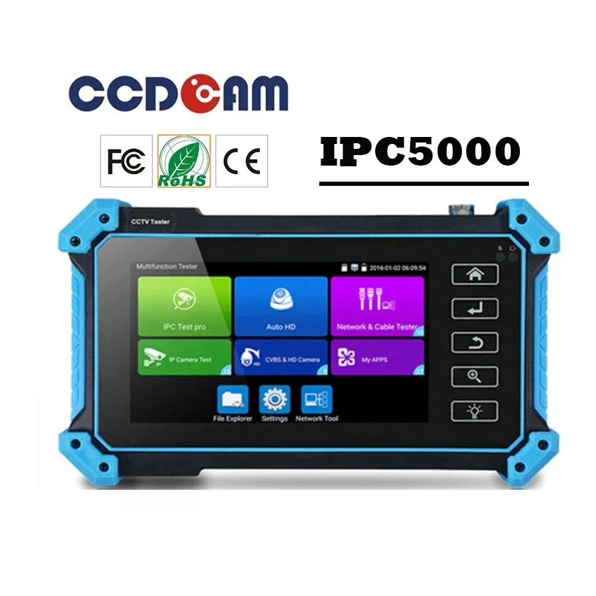 5-дюймовый тестер видеонаблюдения IPC-5000 5100 5200 Plus Full 8MP IP CVI TVI AHD SDI Аналоговый 6 В 1 VGA и