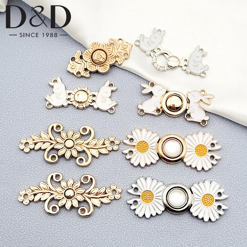 

2/4Pair Tighten Waist Button Detachable Jeans Skirt Button Waist Clip Vintage Cheongsam Buckle Metal Pins Clothing Accessories