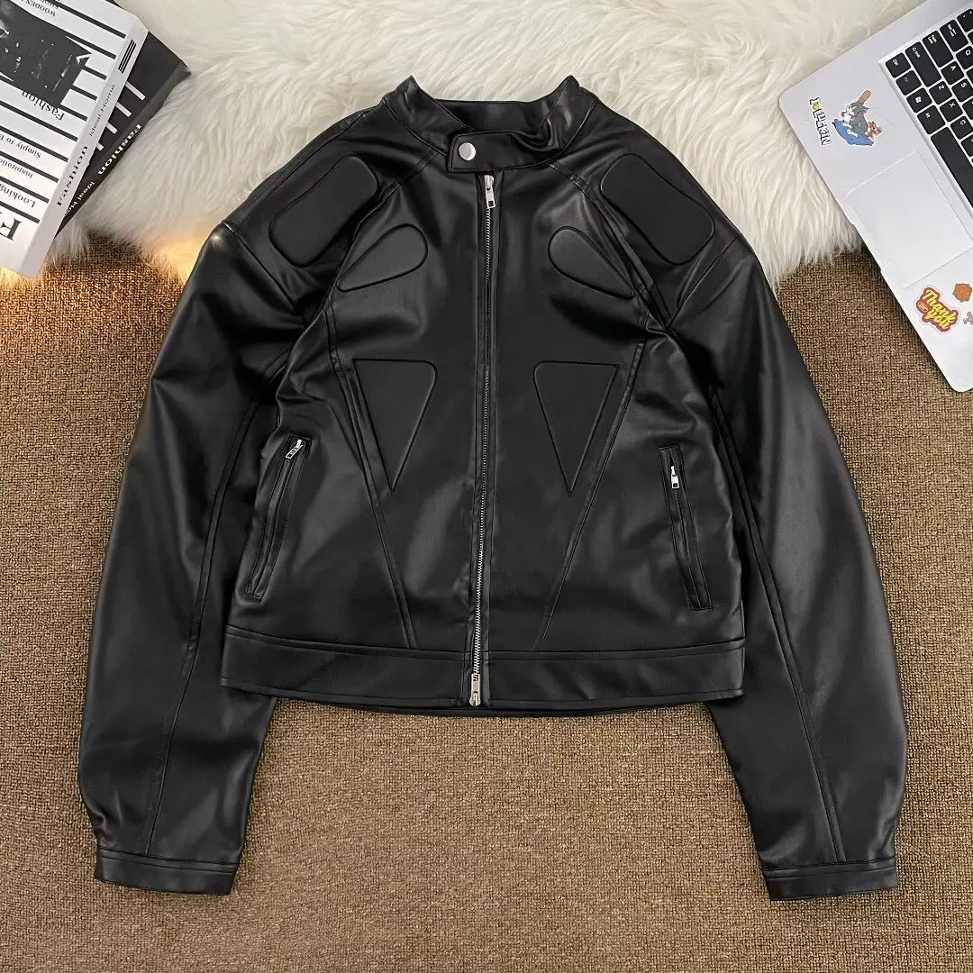 Культура трехмерной деконструкции из искусственной кожи короткая мотоциклетная