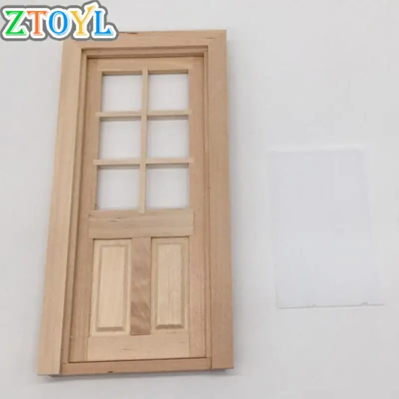 

1/12 Dollhouse Miniature Wood External Single Door Unpainted DIY Accessories