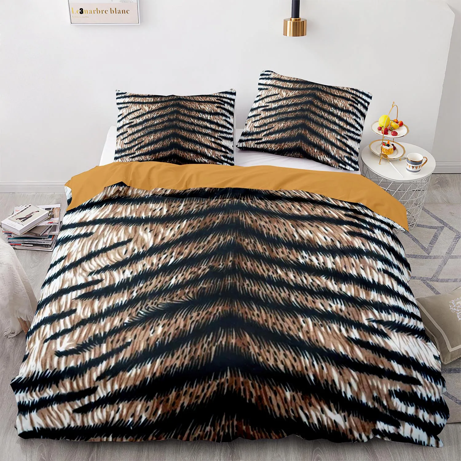 

2023 Single Twin Full Queen King Size Tiger Tiger Bedding Set Leopard Bed Set Aldult Kid Bedroom Duvetcover Sets 3D Print 014