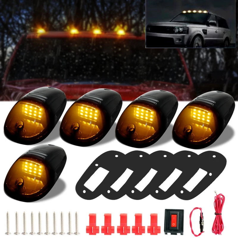 

5x Cab Roof Lamps Top Marker Running Car LED Canbus Amber White Bulbs Signal for Truck SUV 4x4 Doom Lights Led 12V