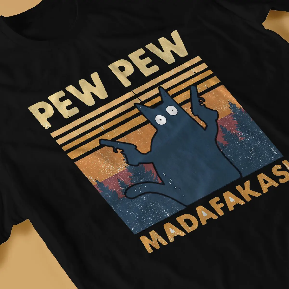 Фото Мужская Винтажная Футболка Pew Mada-Fakas, 100% хлопок, с круглым вырезом и коротким рукавом №3