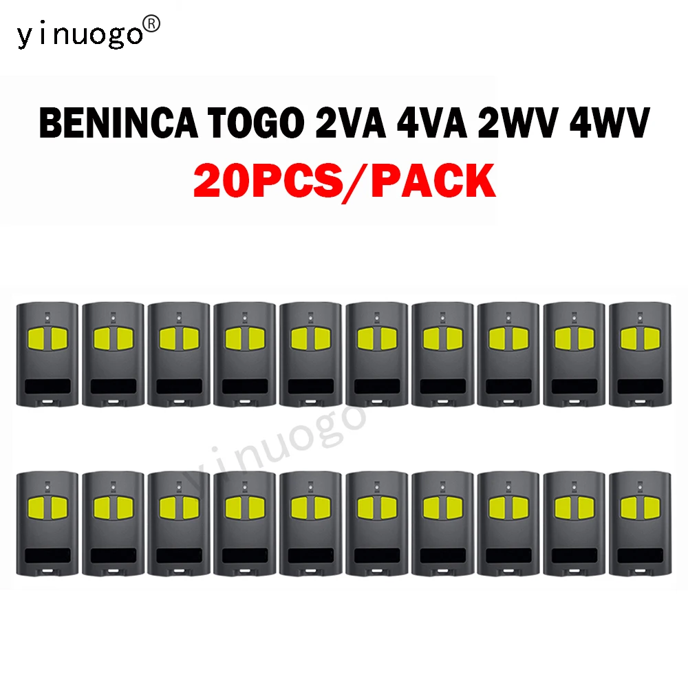 

20PCS BENINCA TO GO 2VA 4VA 2WV 4WV Garage Door Remote Control 433.92MHz Rolling Code BENINCA Remote Control Gate Opener Key