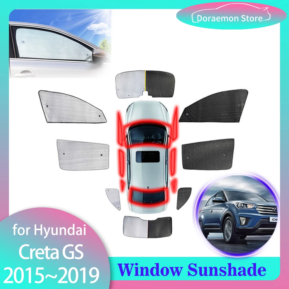 

Full Covers Sunshades for Hyundai Creta Cantus GS GLS 2015~2019 Front Windows Visor Mats Sun Windshields Curtain Car Accessories