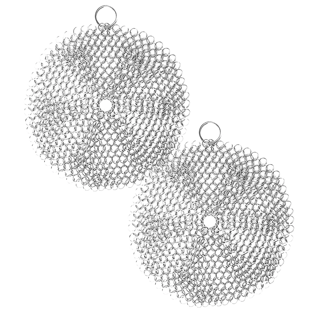 

Dish Brush Chain Scrubber Cast Iron Metal Scrubbers Pans Grill Scraper Cleaning Tool