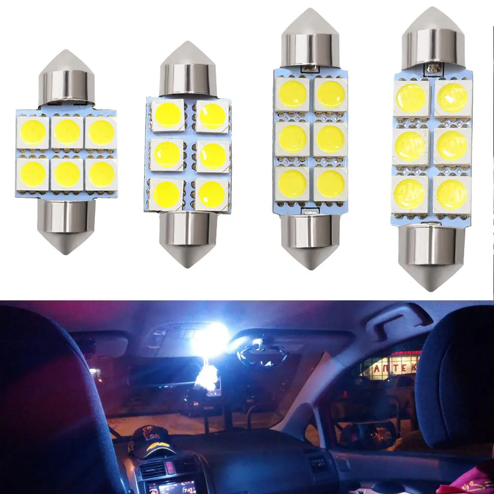 

Автомобильный светодиодный светильник 31 мм, 36 мм, 39 мм, 41 мм C5w 5050 6smd Dc 12 В