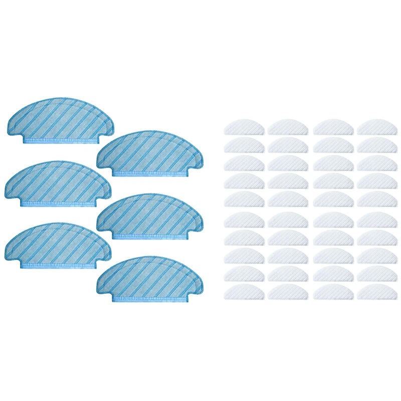

40Pcs Disposable Rags With 6 Cleaning Wipes For Ecovacs Deebot Ozmo T8 Vacuum Cleaner Parts Mopping Cloth Pads