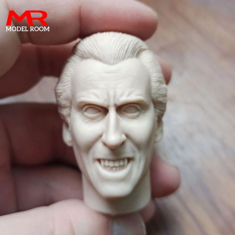 

Unpainted 1/6 Vampire Dracula Head Sculpt Carving Model Fit 12'' Male Soldier Action Figure Body Dolls for Painting DIY