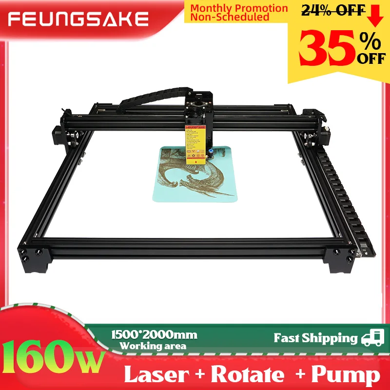 

Cnc Laser Engraver 90W Working Area 150x200cm 160W Laser Cutting Machine for wood printer cutter Cnc Router