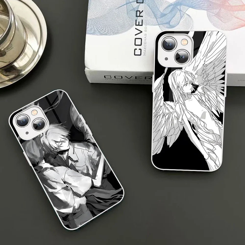 Clmj Beautiful Angel Phone Case Tempered Glass For Iphone 14 13 12 11 Pro Mini XS MAX 14Plus X XR Fundas