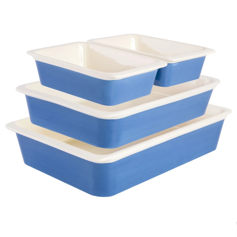 

Home Light Blue 4-Piece Nesting Rectangular Stoneware Baker Set