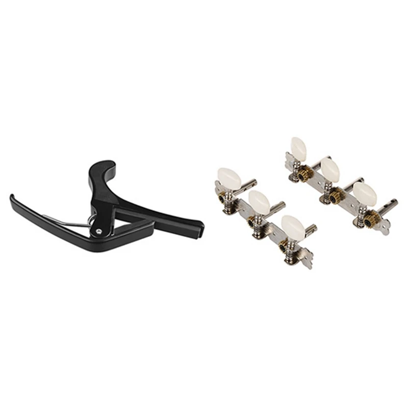 

New 2 X 3 Tuner Guitar Machine Head Peg With Acoustic Electric Guitar Banjo Trigger Capo Key Clamp