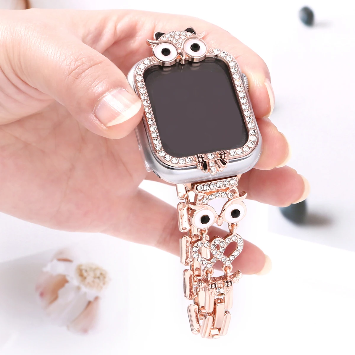 Женский Модный Защитный Чехол Для Apple Watch Series 9 8 7 С Кристаллами Swarovski