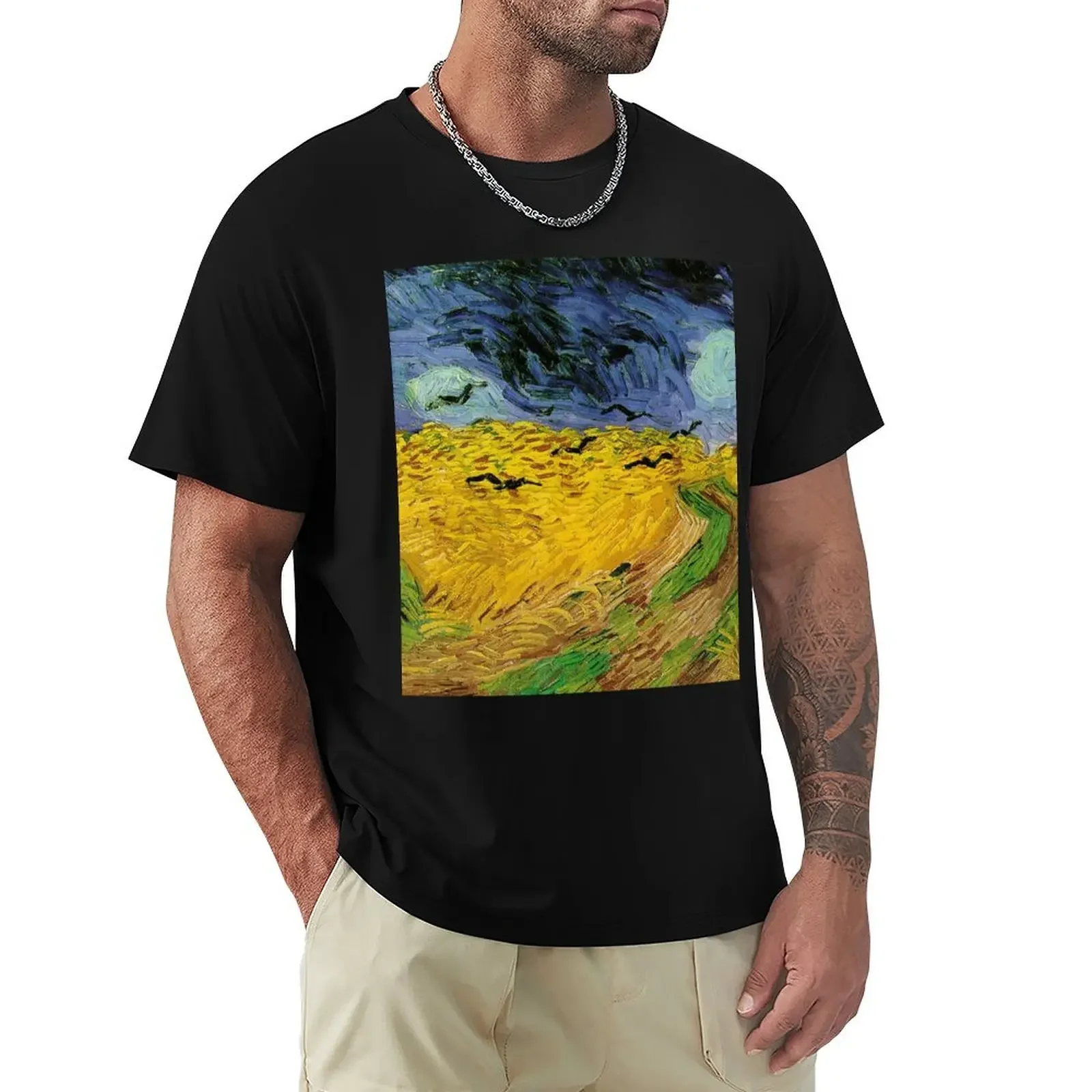 Пшеничный филд с воронами - футболка рисунком Винсента Ван Гога летние топы в