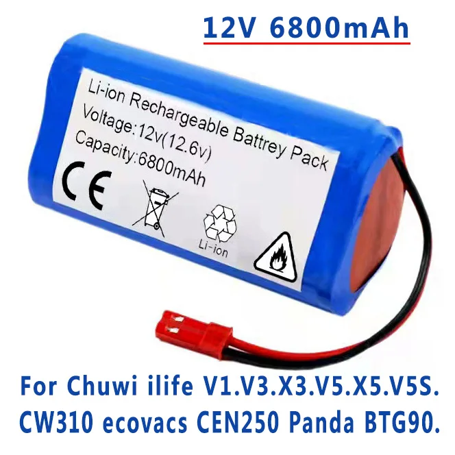 100% Новинка 6800 в мАч литий-ионный аккумулятор 12 В для Chuwi ilife V1 V3 X3 V5 X5 V5S CW310 ecovacs CEN250