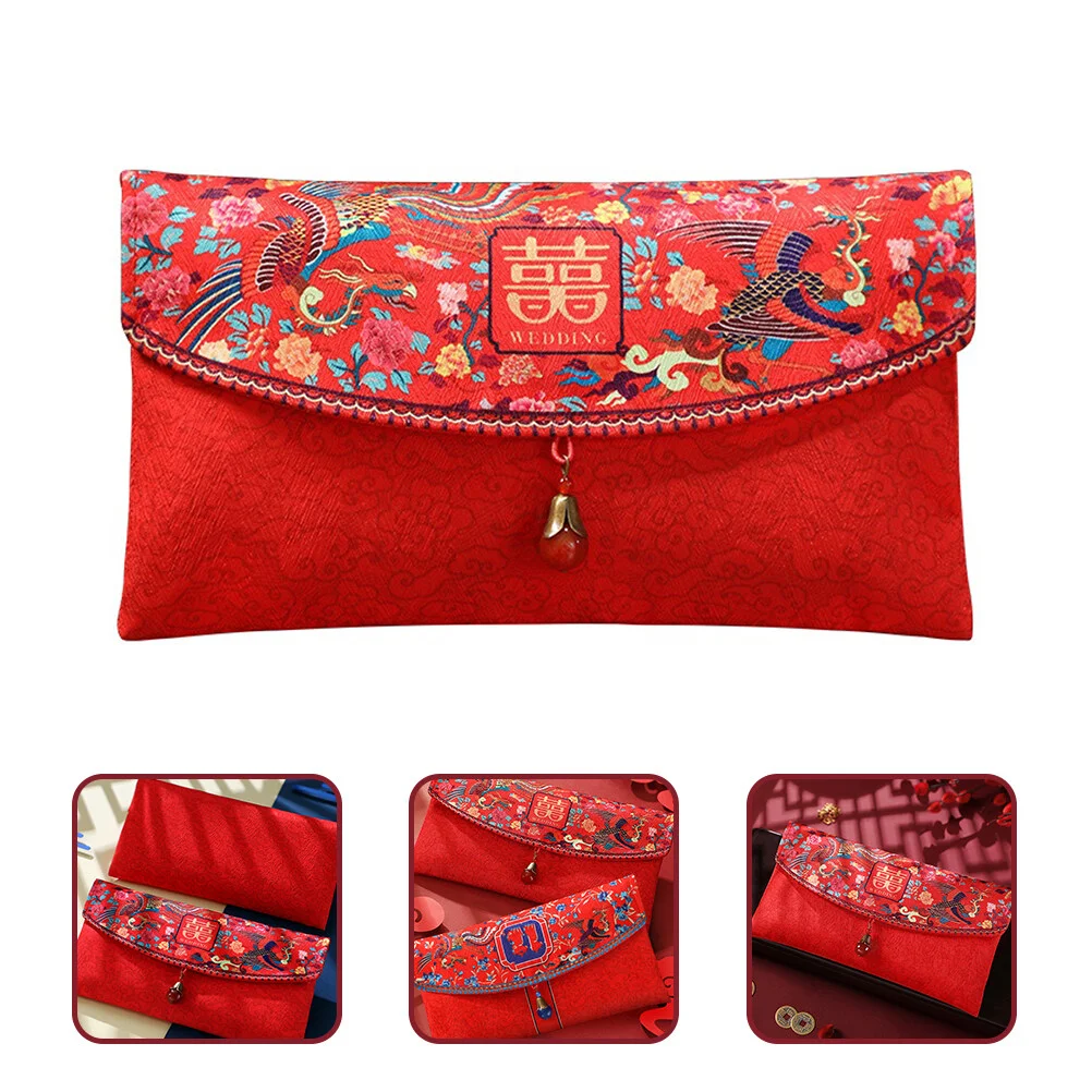 

Wedding Red Envelope Gift Card Envelopes Fabric Purse Engagement Chinese Style Cloth Bride Packets