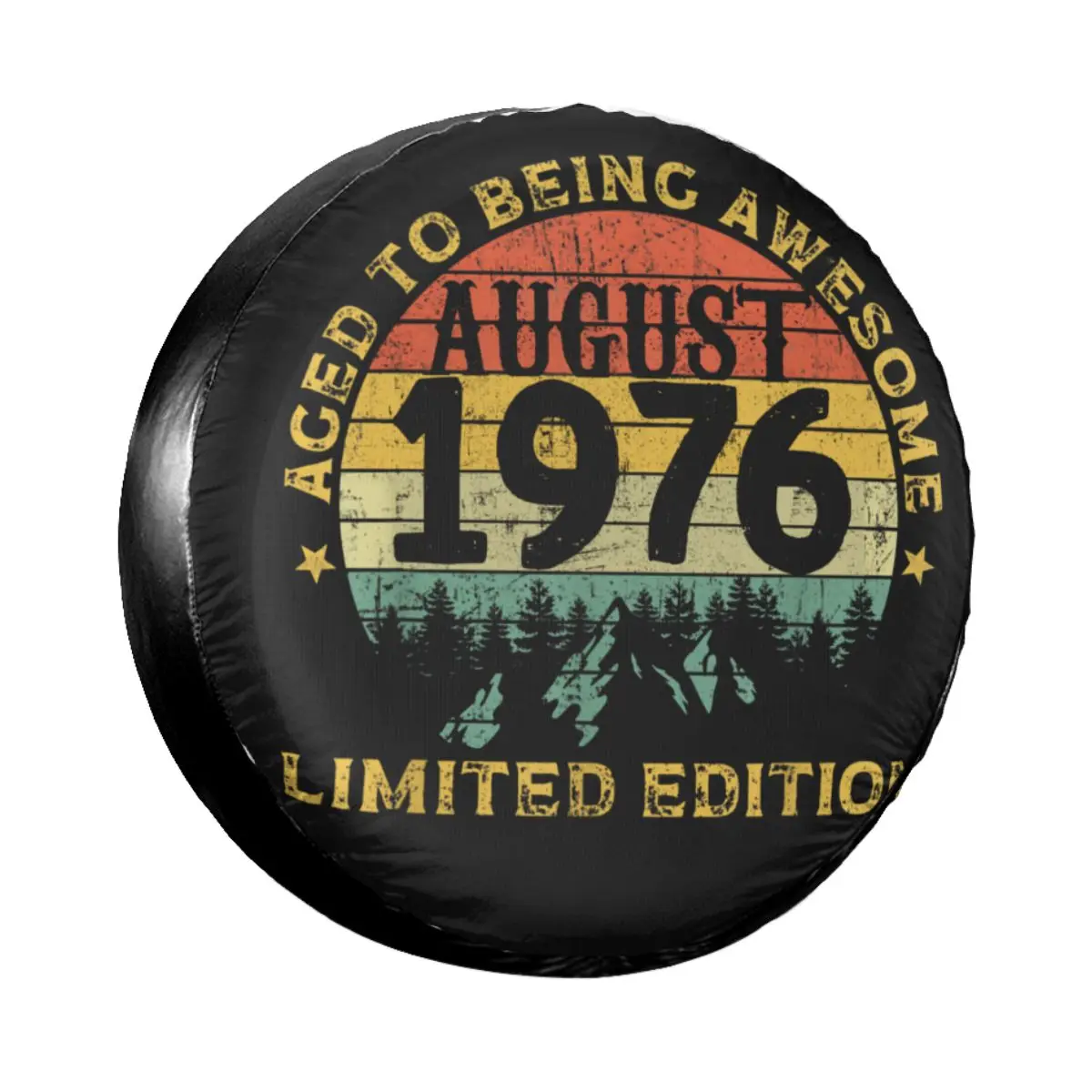 

Vintage Legends Awesome Born In August 1976 Spare Tire Cover for Jeep Pajero Birthday Gift Car Wheel Covers 14" 15" 16" 17" Inch