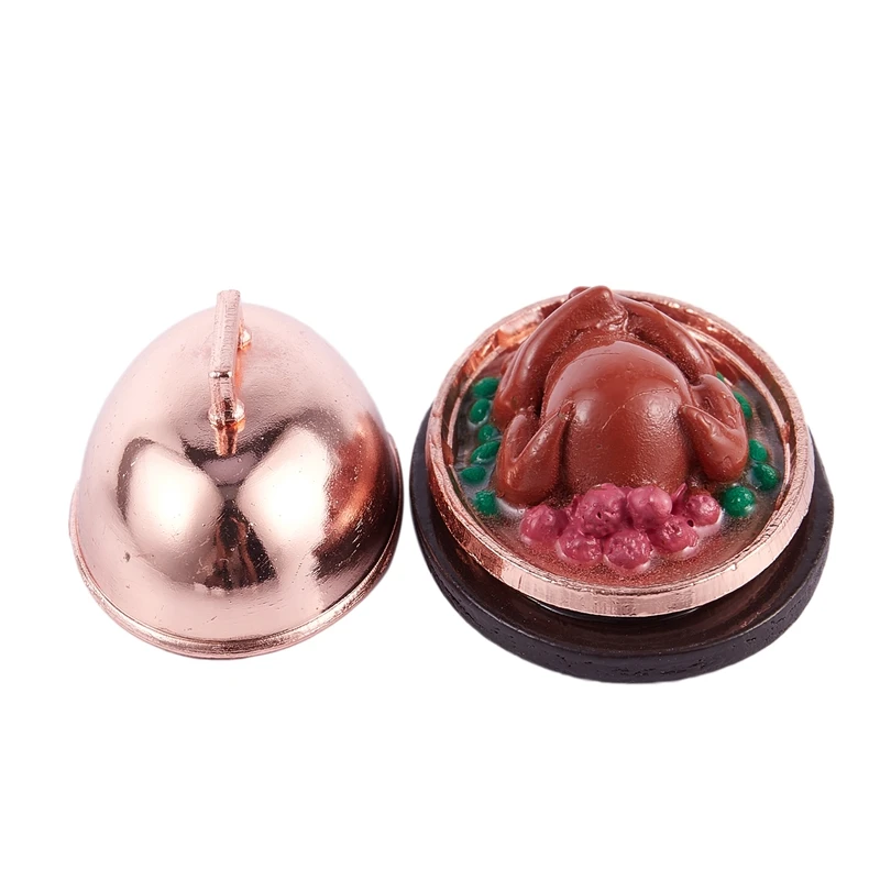 

1:12 миниатюрная еда для кукольного домика, Рождество, индейка с крышкой