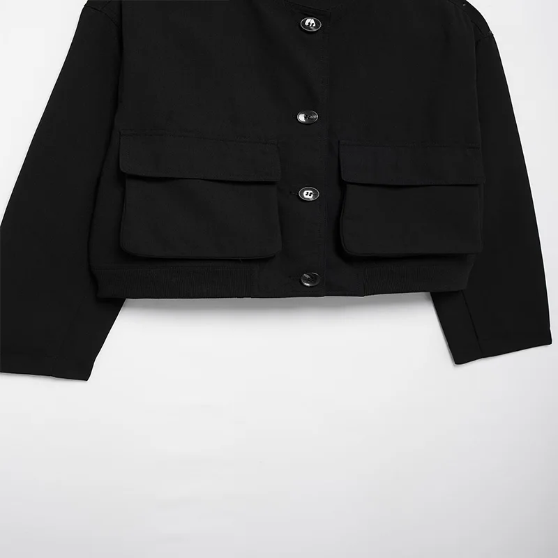 Женская модная однотонная летная куртка Koekop с карманами винтажная Повседневная