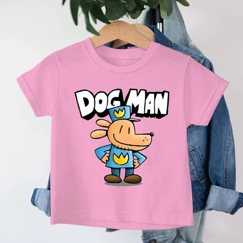 Детские футболки Dogman с героями мультфильмов, аниме, футболки с короткими рукавами для мальчиков и девочек, топы с круглым вырезом, летняя детская одежда для детей 3-14 лет