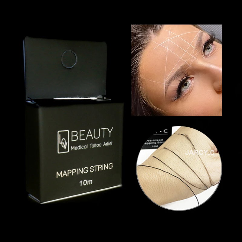 

6pcs Tattoo Thread Eyebrow Marker Thread Tattoo Brows Point 10 Meter Mapping String Eyebrow Thread Makeup Tattoo Accessories