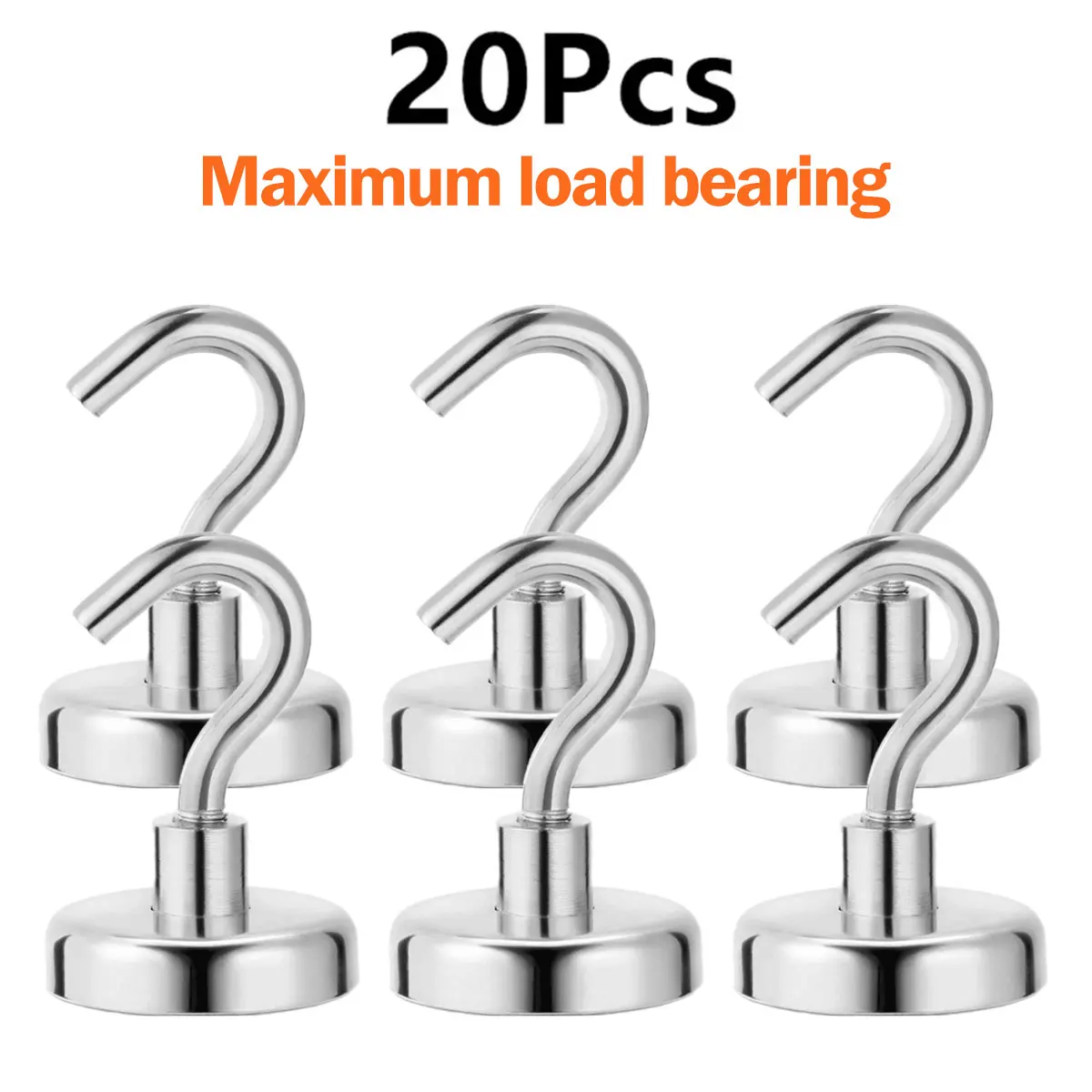 

20Pcs Strong Magnetic Hooks 3.5kg Heavy Duty Wall Hooks Magnet Hook for Refrigerator Magnetic Surfaces Home Storage Organization