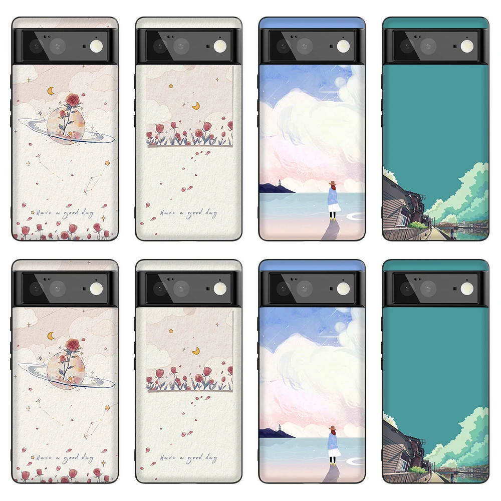 Чехол из ТПУ с изображением морского цветка для Google Pixel 7 6 PRO 3 3a 4 5 XL