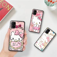 bandai cute cartoon hello kitty phone case for samsung galaxy a52 a21s a02s a12 a31 a81 a10 a30 a32 a50 a80 a71 a51 5g
