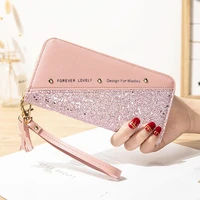 ladies handbags long card holders wallets shopping ladies luxury sequin wallets pu leather phone cases casual multilayer wallets