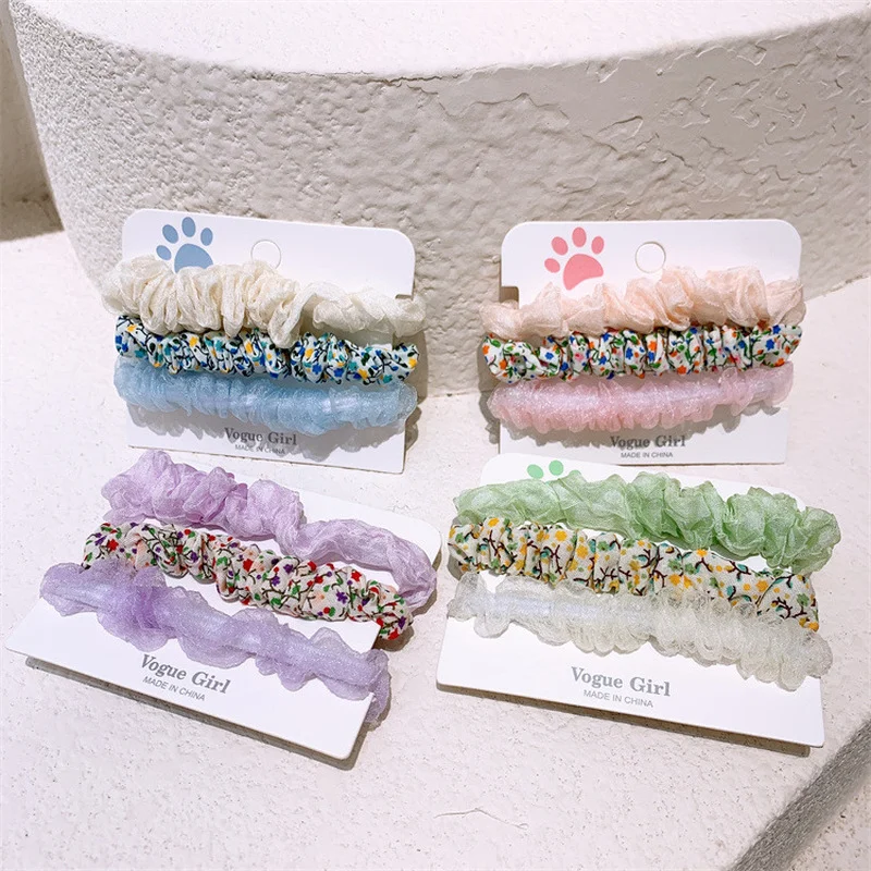 

3 шт./компл. новые милые детские резинки для волос в Корейском стиле, сетчатые Цветочные резинки для волос для девочек, модные аксессуары для ...