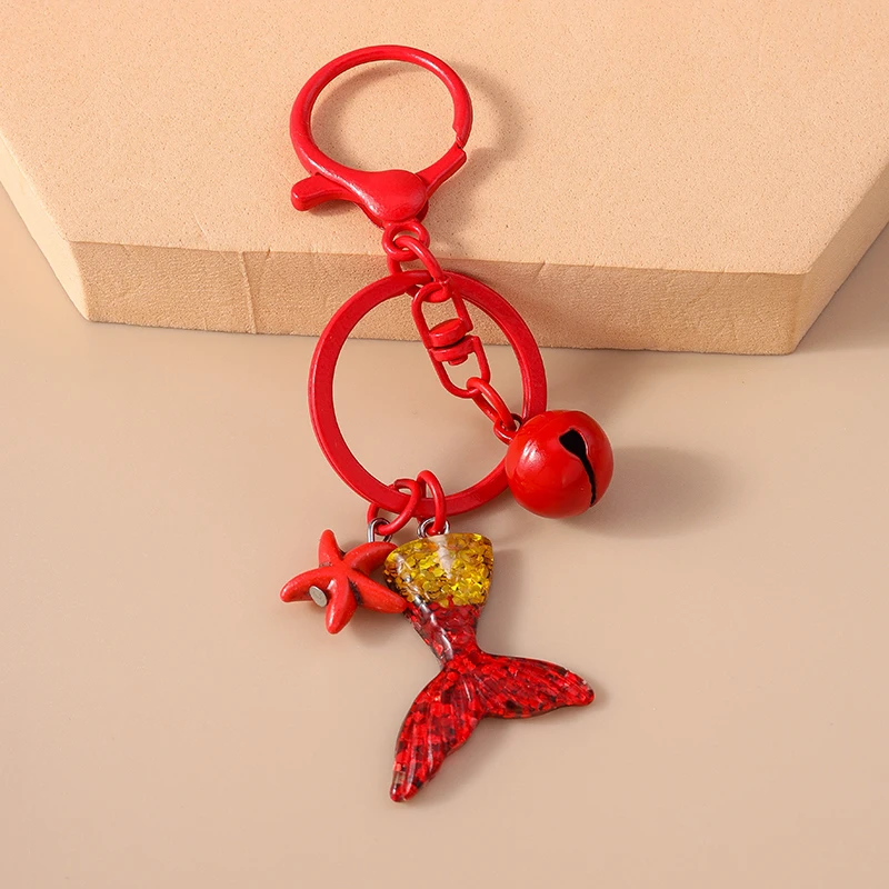 Симпатичный брелок для ключей в виде морской звезды рыбьего хвоста женский и
