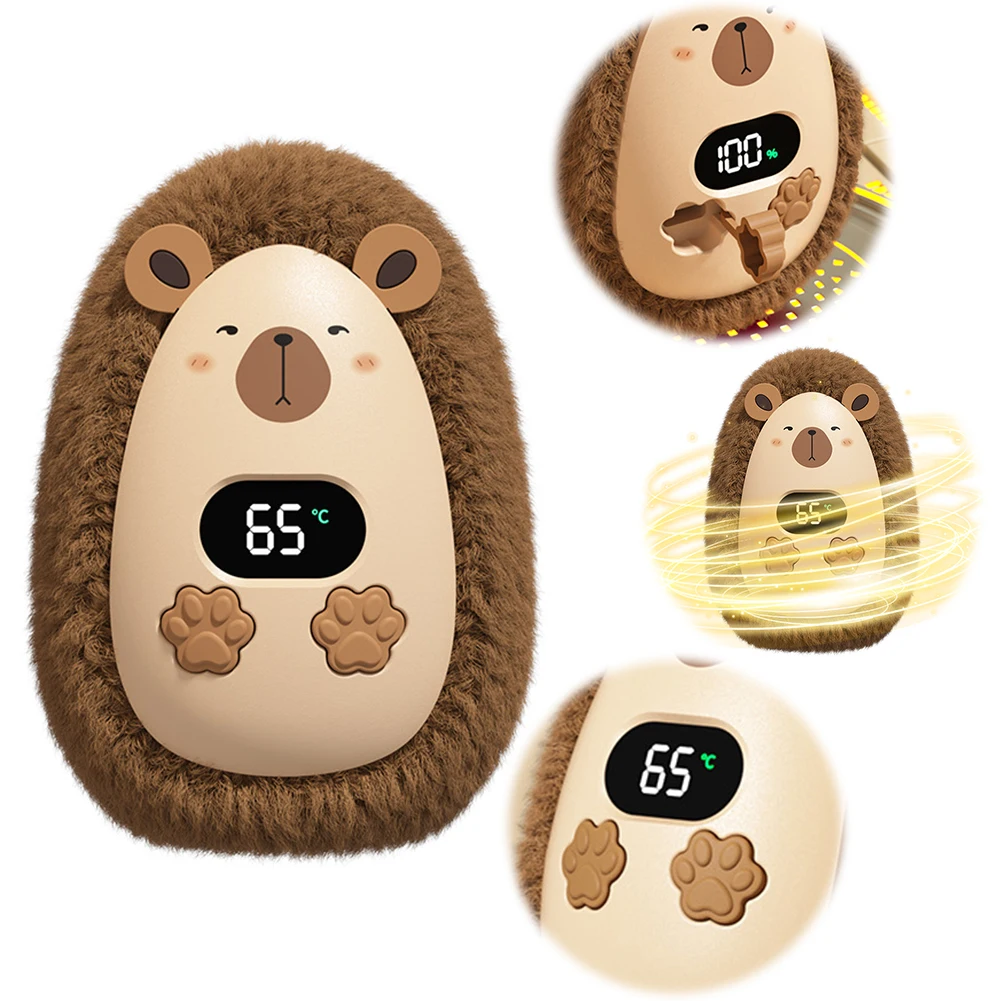 Плюшевая грелка для рук электрическая цифровой дисплей мини-грелка обогреватель