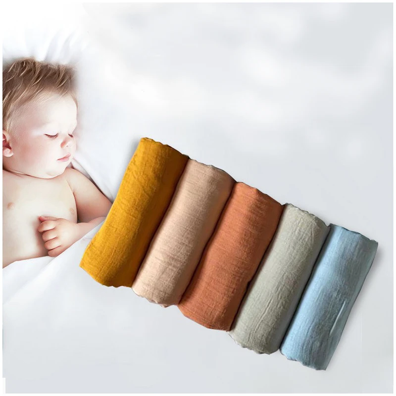 ZK30 Bamboo Cotton Wrapped Baby Blanket 120*120cm Soft Newborn Blanket Bath Gauze Baby Swaddle Bag Sleeping Bag Stroller Cover