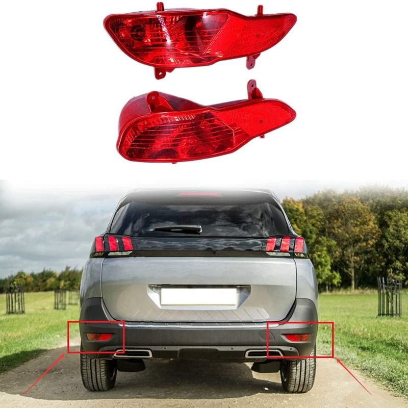 

9811981980 Автомобильный задний бампер, противотуманный фонарь, предупреждающий отражатель, задний фонарь s с лампочкой для Peugeot 5008 MK2 2016 +