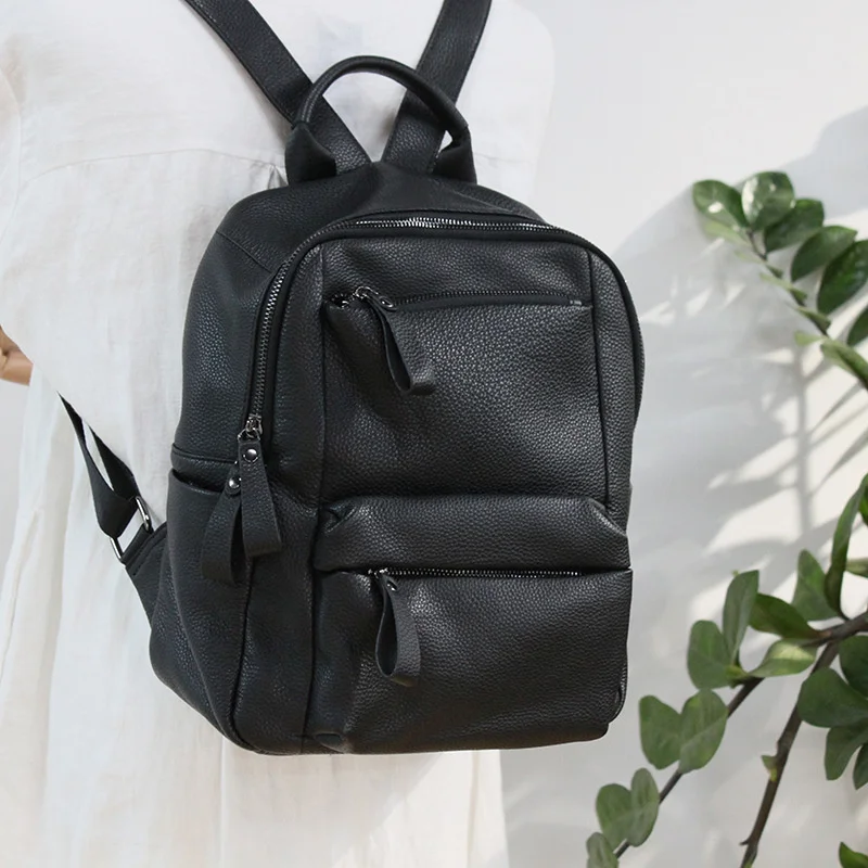 

Роскошный брендовый повседневный рюкзак высокого качества из натуральной воловьей кожи с двумя плечами, большой вместимости