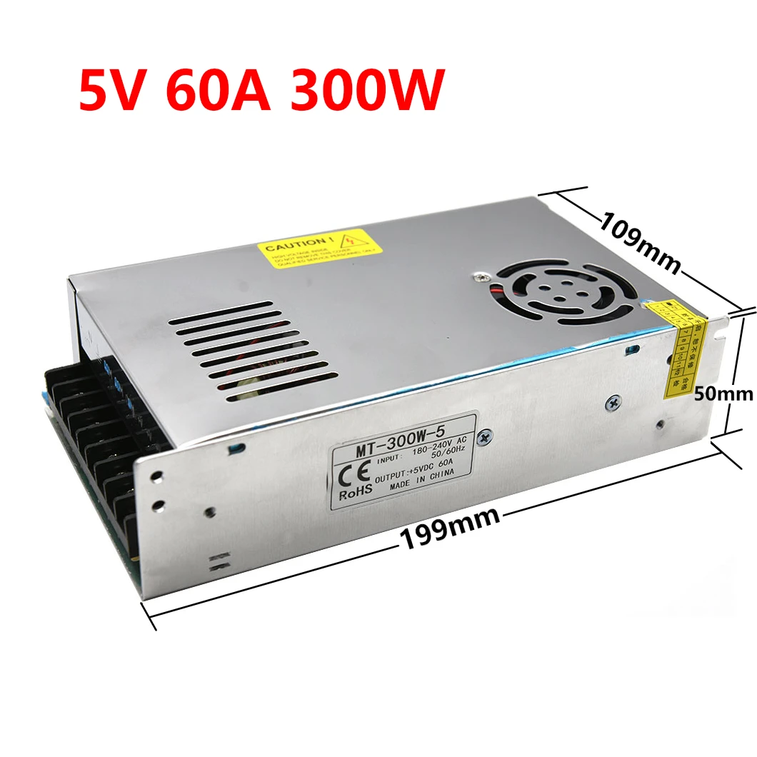Switching Power Suply Lighting Transformer AC 110V 220V To DC 5V 300W Source Adapter 60A Strip Switching for Led Strip CCTV