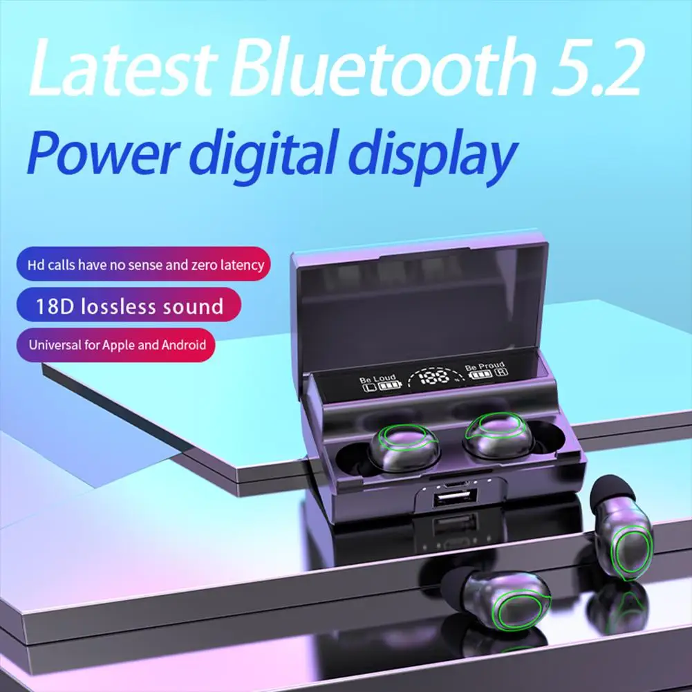 

Беспроводная Bluetooth-гарнитура Md828, Tws мини-наушники-вкладыши с сенсорным управлением и цифровым дисплеем