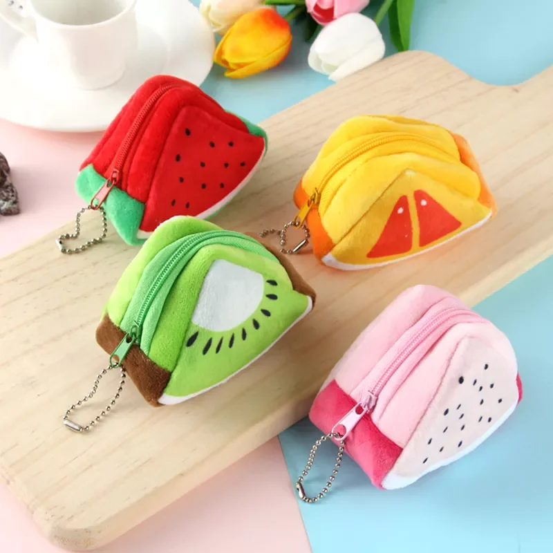 

New 3D Keychain Girl Simulation Fruit Shaped Keychain Bag Coin Purse Pvc Soft Toy Pendant