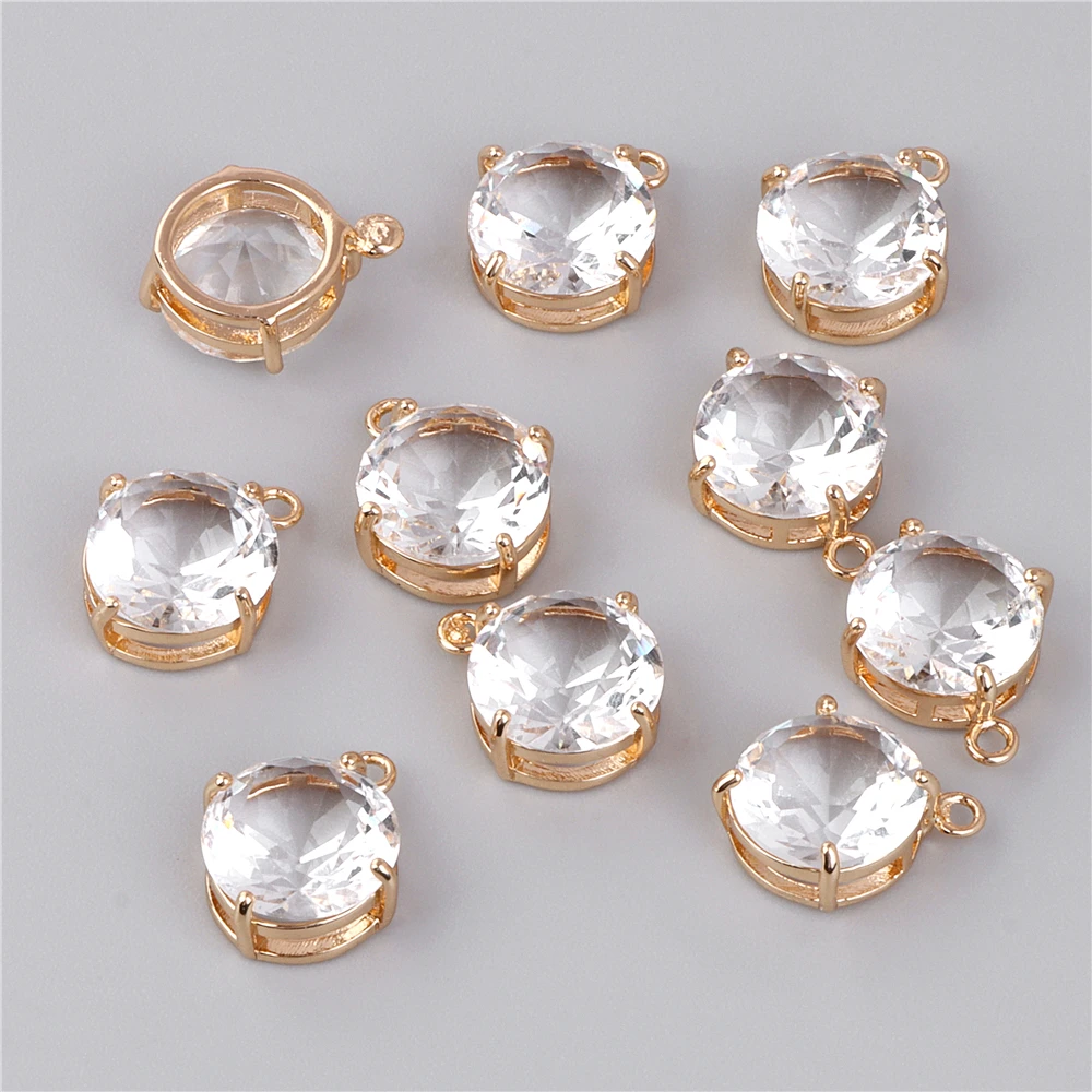 

5pcs Round Glass crystal Pendants Faceted Bright Pendants Charms fit Necklace Earrings For Jewelry Making DIY Accessories 12mm