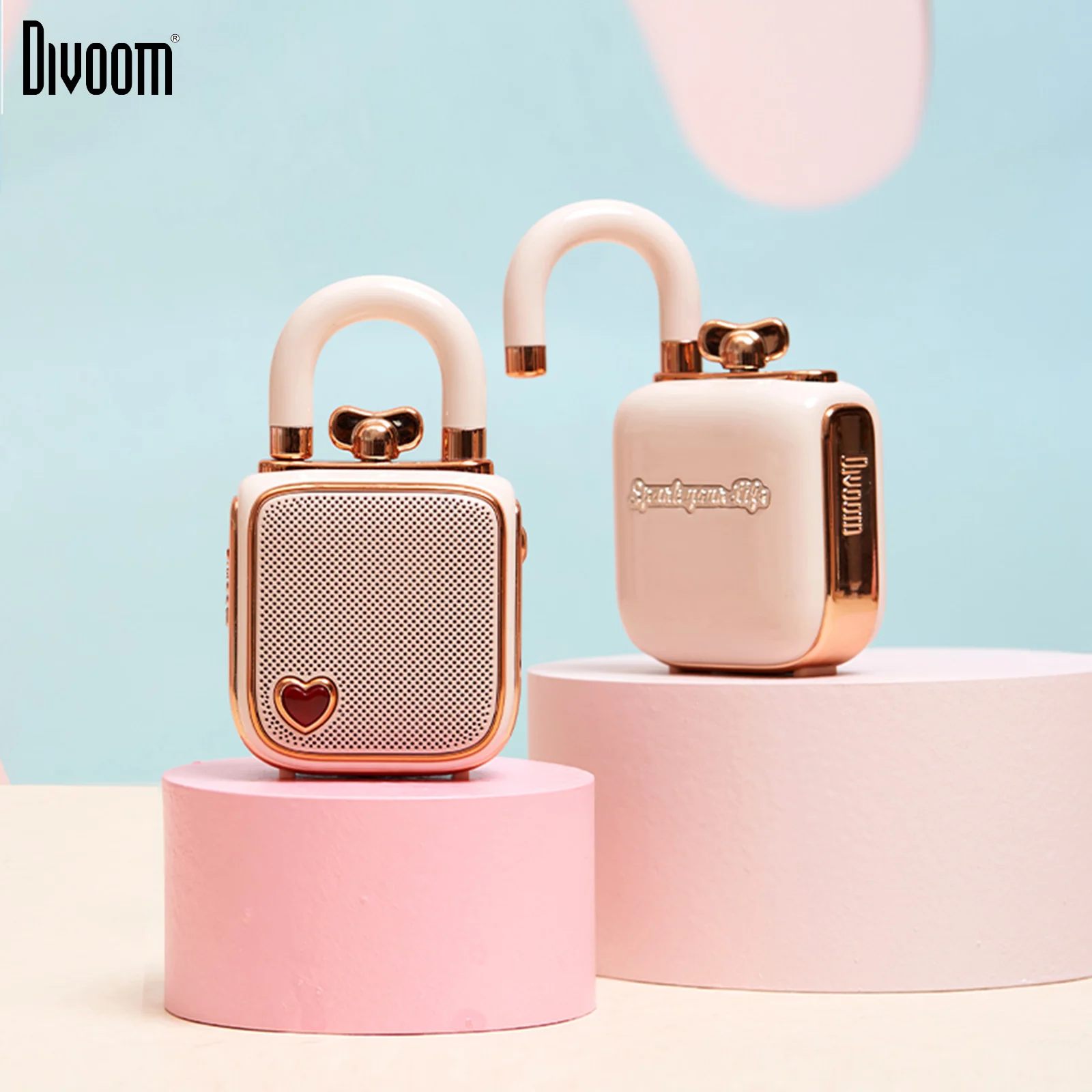 Original Divoom Lovelock Mini Portable Wireless Bluetooth Speaker,With Recording,Tws Connection,Unique Gift for Home Camping