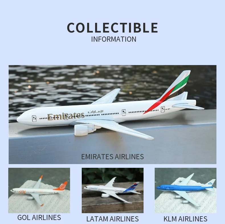 Scale 1:400 Metal Aviation Replica Airlines Plane Boeing Airbus Aircraft Model Diecast Airplane Miniature Kids Toys for Boys