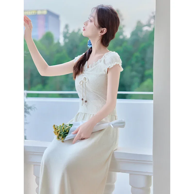 Новинка лета 2024 женская одежда модный элегантный костюм цвета хаки в французском