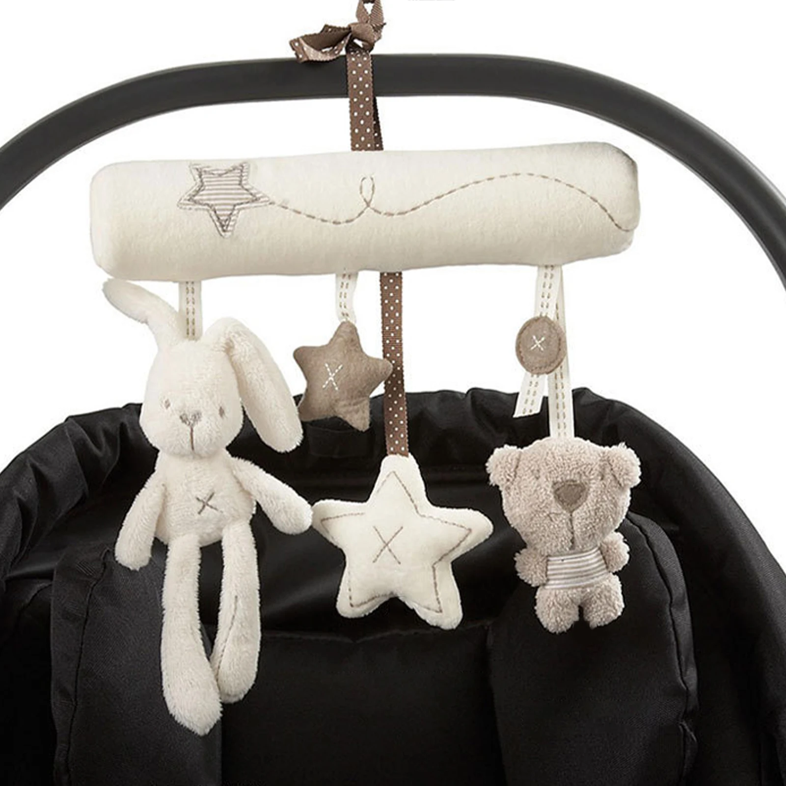 

Baby Cartoon Animal Music Play Bed Hanging Bell Infant Stroller Mobile Gift Baby Crib Rattle Toy Soft Cute Rabbit Bear Bell Toy