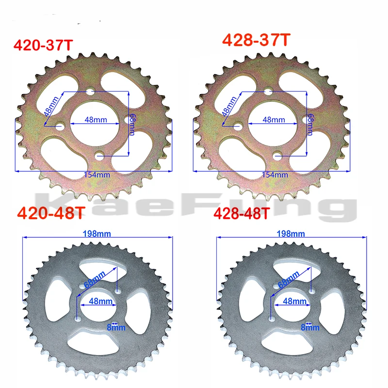 

Задняя звездочка цепи 420 /428 37T 48T зуб 48 мм подходит для квадроцикла внедорожника Багги карт мотоцикла аксессуары
