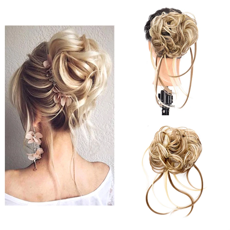 

MANWEI синтетический парик, золотые ленты, поддельные накладные удлинители с зажимом, женские натуральные вьющиеся волосы в пучок