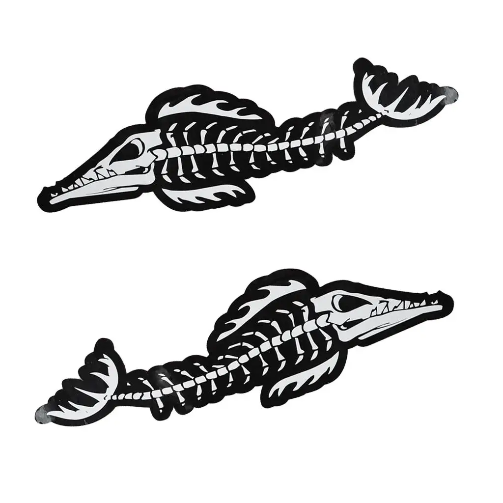 

2pcs Skeleton Fish sticker for decals and kayak Graphics diy