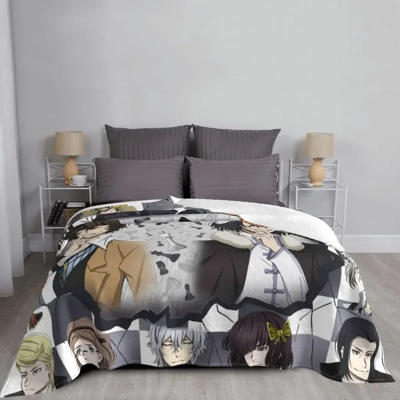 Флисовое одеяло Bungou с изображением бродячих собак весна-осень японское