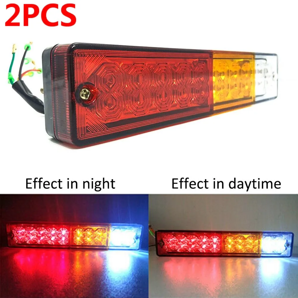 

2PCS 12/24V 24 LED Car Rear Trailer Taillights Brake Stop Turn Signal Lamps Waterproof Multifunction Auto Turn Signal Bulb