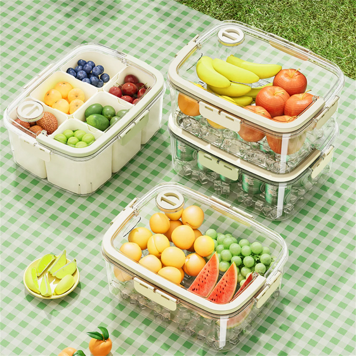 Экологичный портативный контейнер для хранения продуктов питания с крышкой и